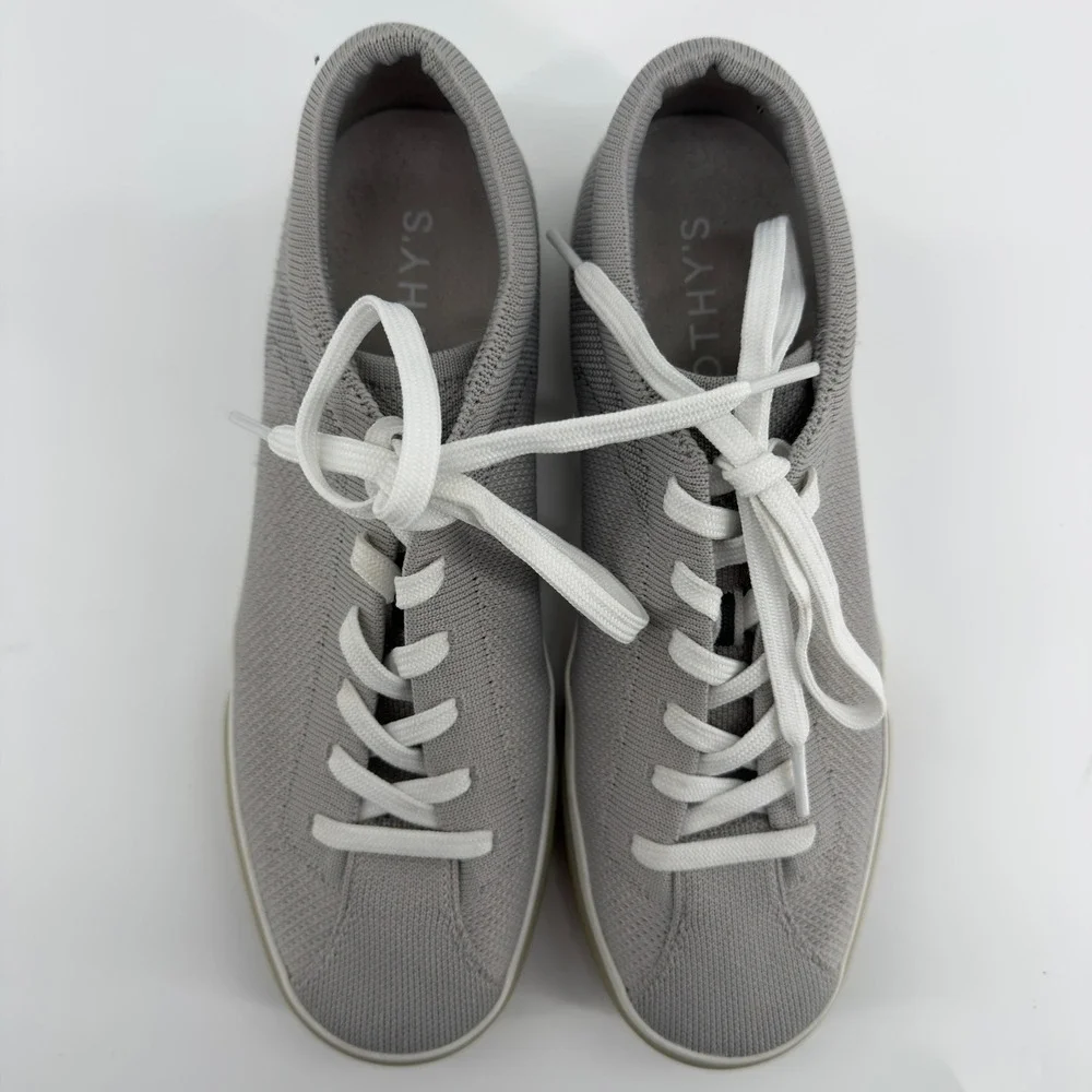 Rothys RS01 Mens Sneakers‎ Grey Knit Lace Up Low Top Shoes Size 9
